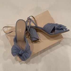 Loeffler Randall Camellia Blue Pleated Bow Heel, Size 8